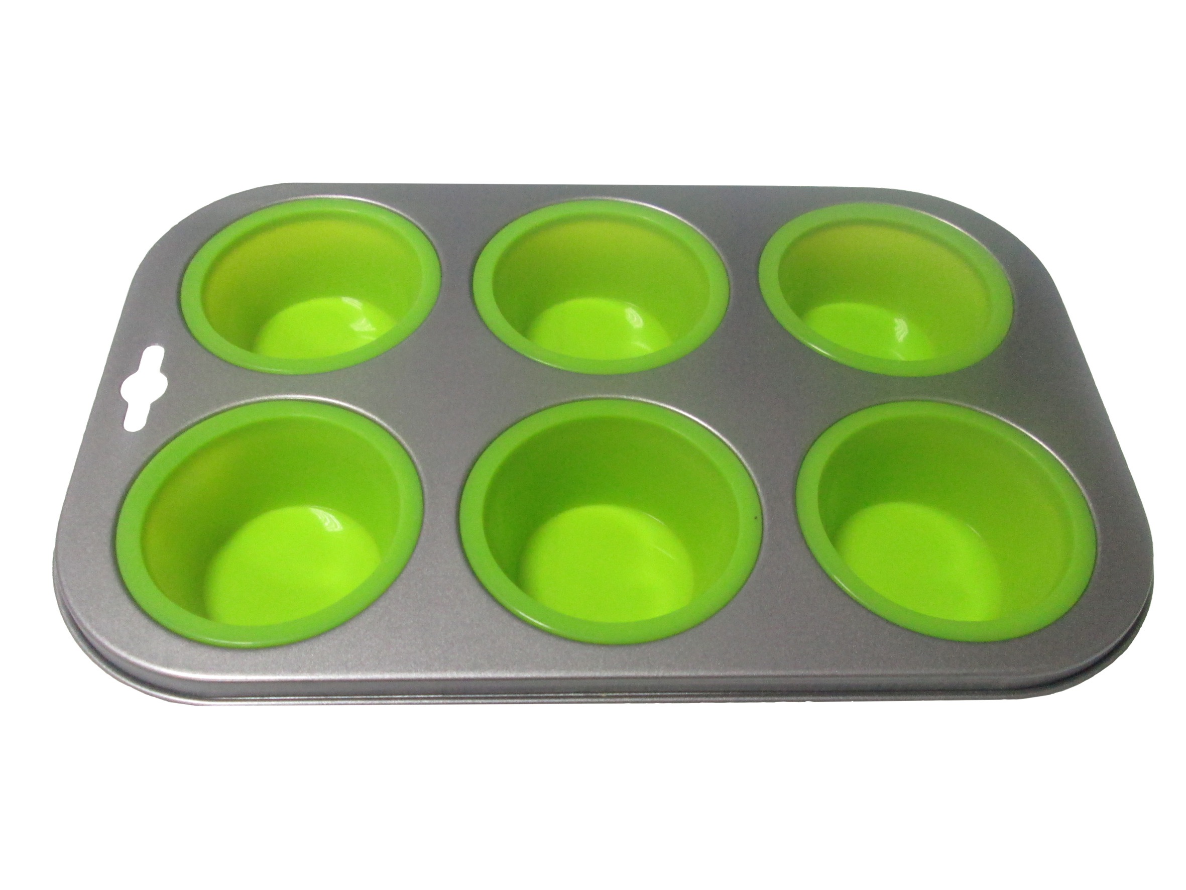 CM-128 NBLK Silicone six round cake mold with steel frame