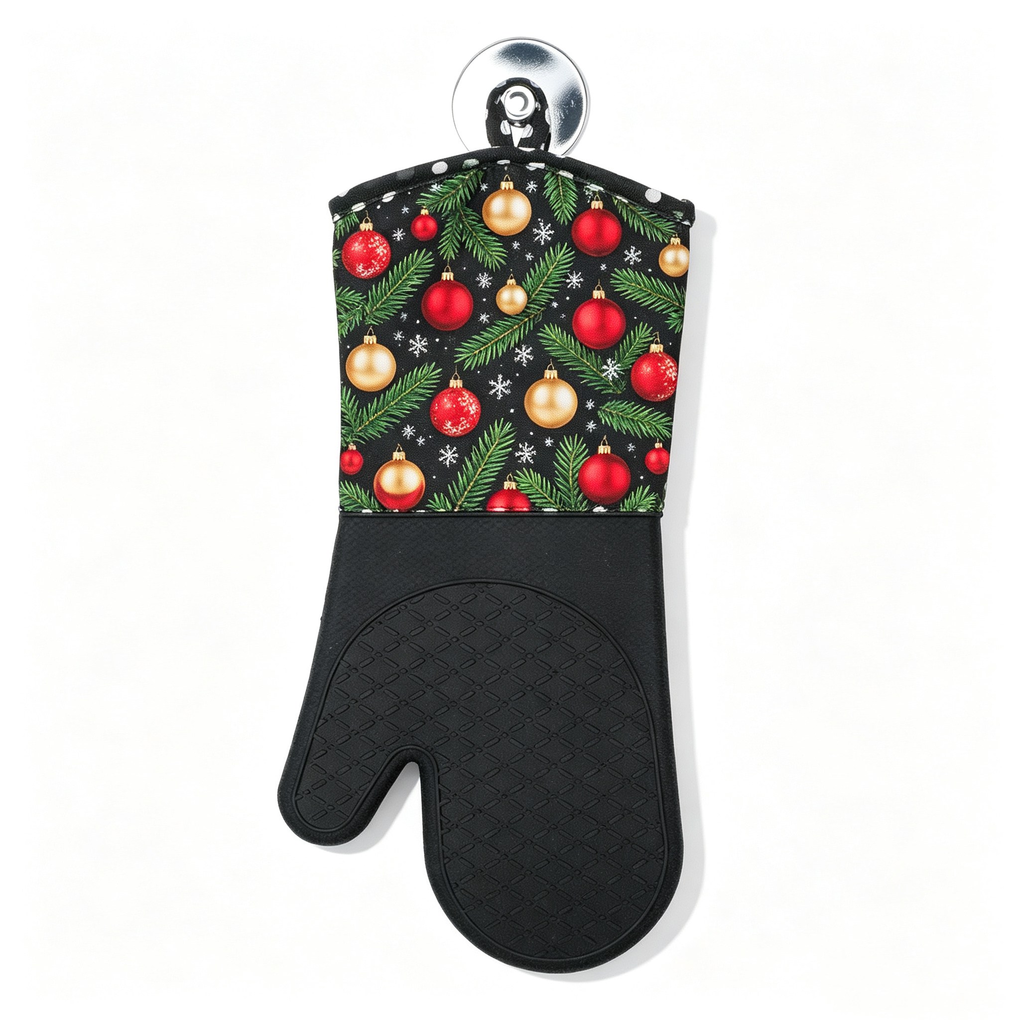 KG-102 NBLK Christmas Silicone Heat Resistant Mitts